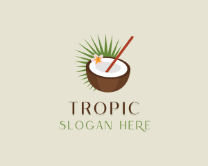 Tropical Coconut Drink logo design