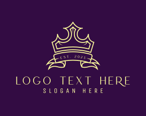 Hotelier - Royalty Crown Banner logo design