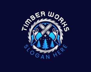 Chainsaw Logging Joinery logo design