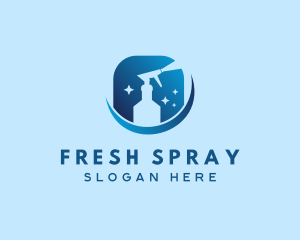 Spray Cleaner Housekeeping logo design