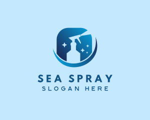 Spray Cleaner Housekeeping logo design