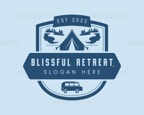 Blue Tent Camping Logo