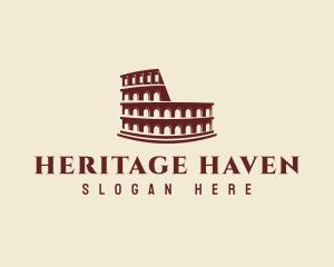 Historical - Ancient Colosseum Architecture logo design