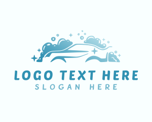 Cleaning - Blue Bubbly Car Wash logo design
