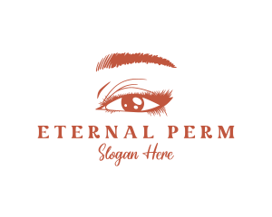 Perm - Woman Beauty Eyelash logo design