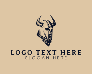 Horns - Viking Beard Barbarian logo design