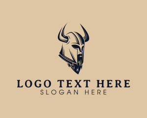 Viking Beard Barbarian logo design