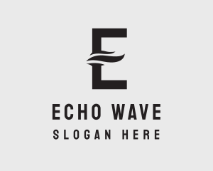 Water Wave Letter E logo design