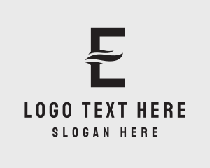 Black And White - Water Wave Letter E logo design