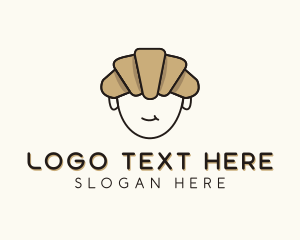 Bread - Croissant Bread Hair logo design