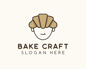 Croissant Bread Hair  logo design