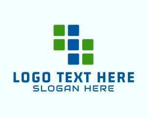 Financial - Digital Geometric Squares logo design