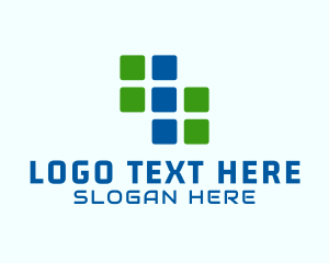 Mt - Digital Geometric Squares logo design