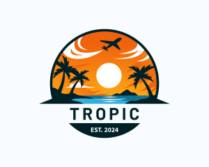 Tropical Beach Vacation logo design