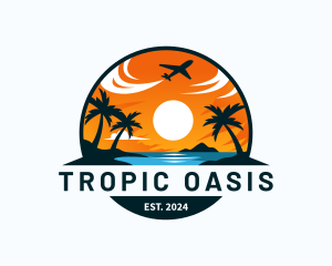 Tropical Beach Vacation logo design