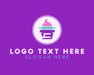 Multicolor Cupcake Bakery logo design