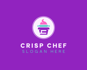 Multicolor Cupcake Bakery logo design