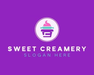 Multicolor Cupcake Bakery logo design