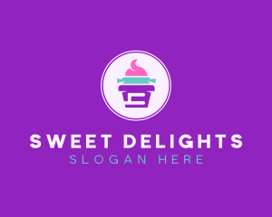 Multicolor Cupcake Bakery logo design