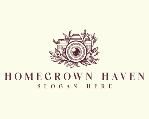 Picture - Camera Photography Floral logo design