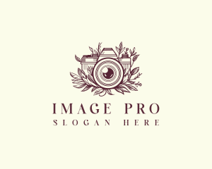 Camera Photography Floral logo design