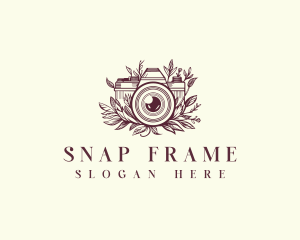 Picture - Camera Photography Floral logo design
