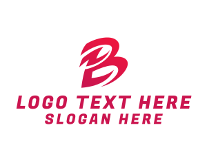 Letter - Red Abstract Letter B logo design