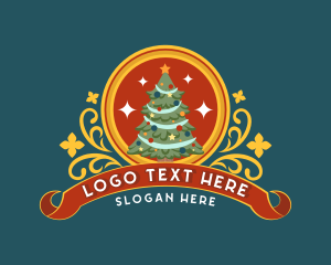 Gingerbread Man - Holiday Christmas Tree logo design