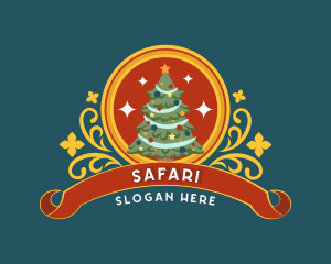 Sleigh - Holiday Christmas Tree logo design