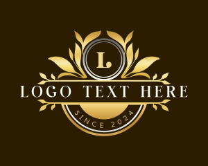 Leaf - Premium Leaf Ornament Wreath logo design