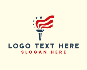 Logistics - USA Torch Flag logo design