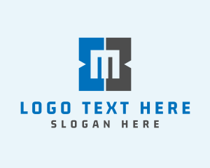 Text - Letter M Square logo design