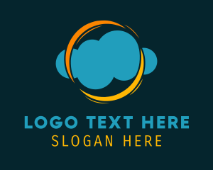 Upload - Blue Cloud Yellow Ring logo design