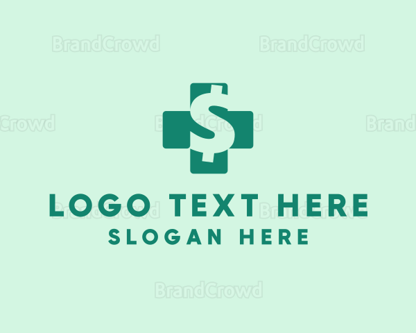 Dollar Sign Health Cross Logo