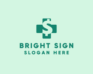 Sign - Dollar Sign Health Cross logo design