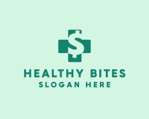 Dollar Sign Health Cross  logo design