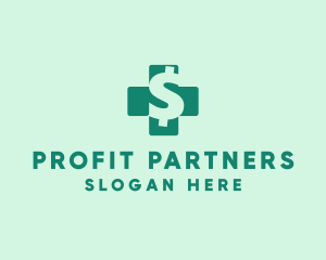 Dollar Sign Health Cross  logo design