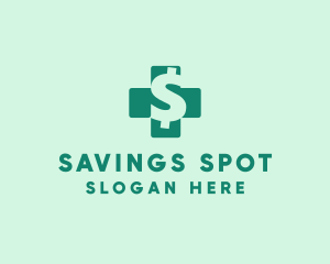 Dollar Sign Health Cross  logo design