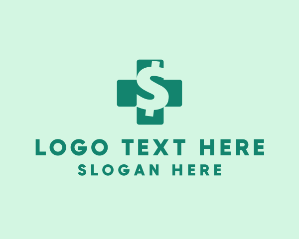 Cash - Dollar Sign Health Cross logo design