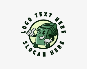 Trash Bin - Garbage Trash Mascot logo design