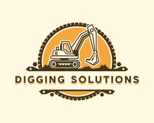 Excavator Construction Digger logo design