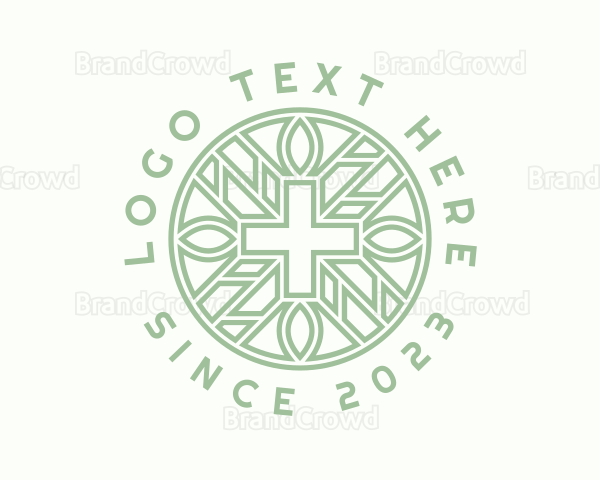 Green Religious Cross Logo