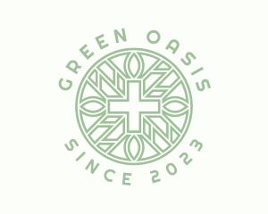 Green Religious Cross logo design