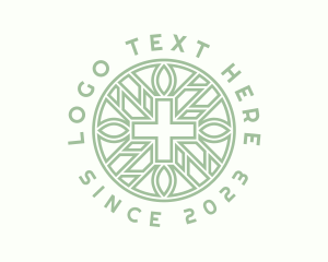 Green Religious Cross logo design