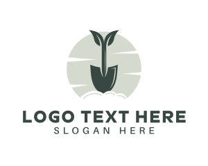 Land - Gardening Shovel Plant logo design