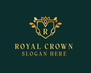 Wreath Crown Shield logo design