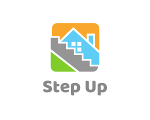 Stair - House Tile Square logo design