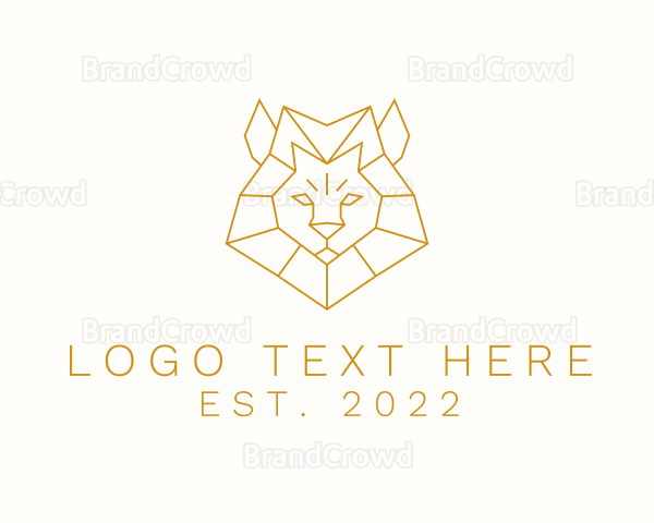 Gold Minimalist Lion Logo