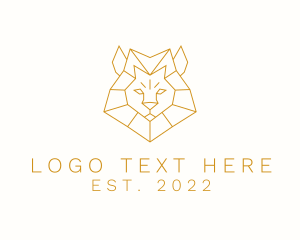Gold - Gold Minimalist Lion logo design