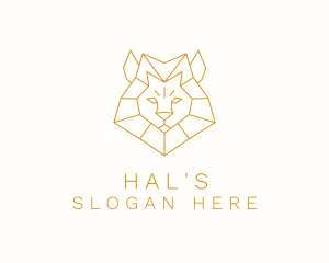 Gold Minimalist Lion Logo